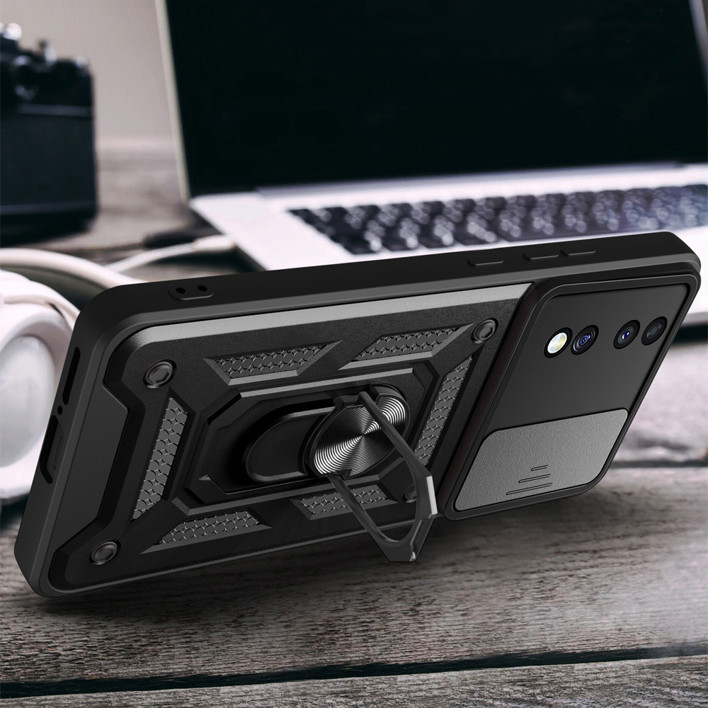 Honor 70 Kılıf Magnetik Standlı Kamera Korumalı Zore Sürgülü Vega Kapak - 6