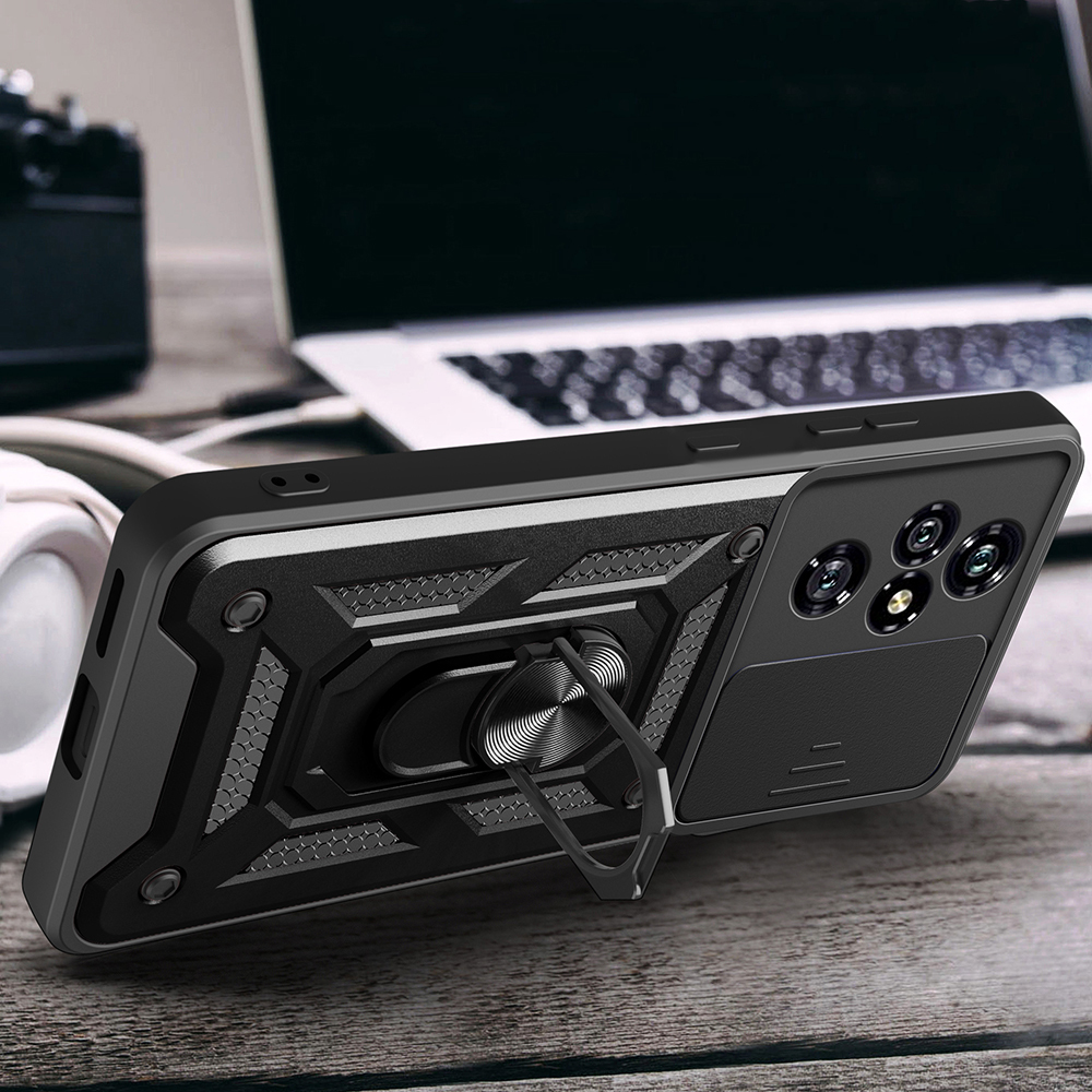 Honor 200 Pro Kılıf Magnetik Standlı Kamera Korumalı Zore Sürgülü Vega Kapak - 6