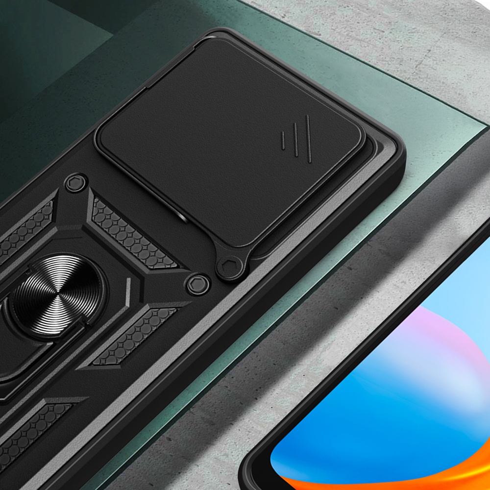 İnfinix Note 40 Pro Kılıf Magnetik Standlı Kamera Korumalı Zore Sürgülü Vega Kapak - 4