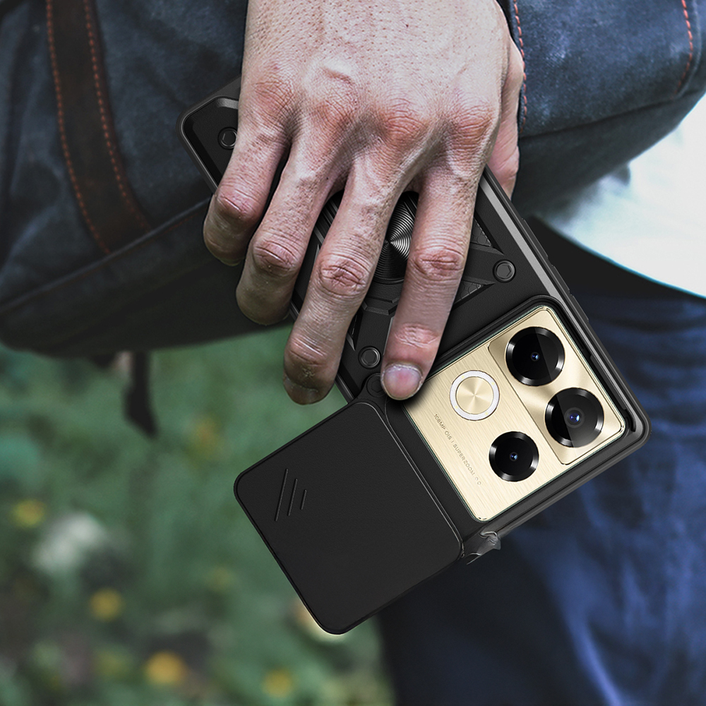 İnfinix Note 40 Pro Kılıf Magnetik Standlı Kamera Korumalı Zore Sürgülü Vega Kapak - 8