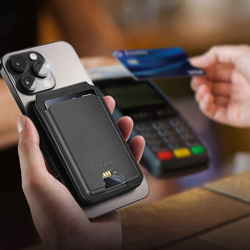 Wiwu MW-005 Magnetik Standlı Kartlık Qi Kablosuz Şarj Uyumlu FindMy Özellikli Mag Wallet - 15