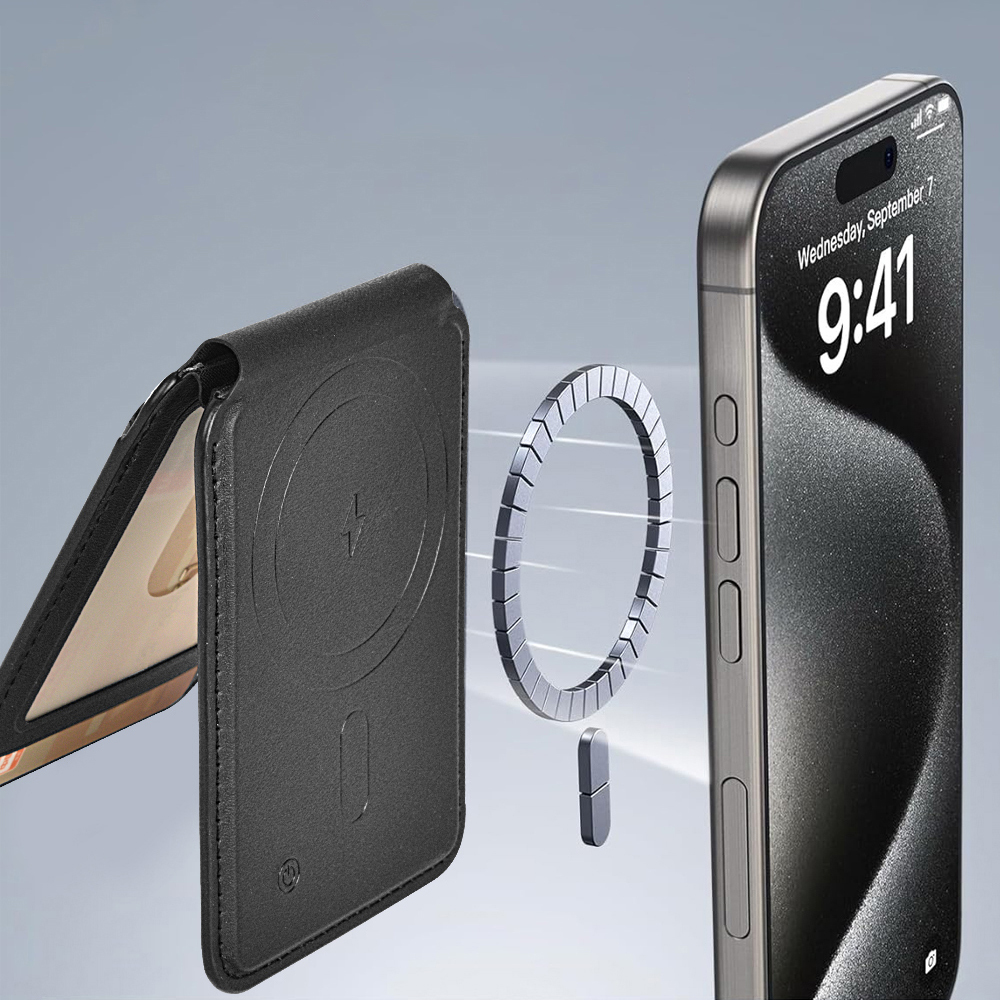 Wiwu MW-005 Magnetik Standlı Kartlık Qi Kablosuz Şarj Uyumlu FindMy Özellikli Mag Wallet - 17