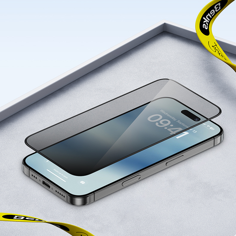 Apple iPhone 16 Pro Max Uyumlu Benks Ultra İnce Kenarlı Privacy Hayalet Ekran Koruyucu + Kolay Uygulama Aparatlı - 11