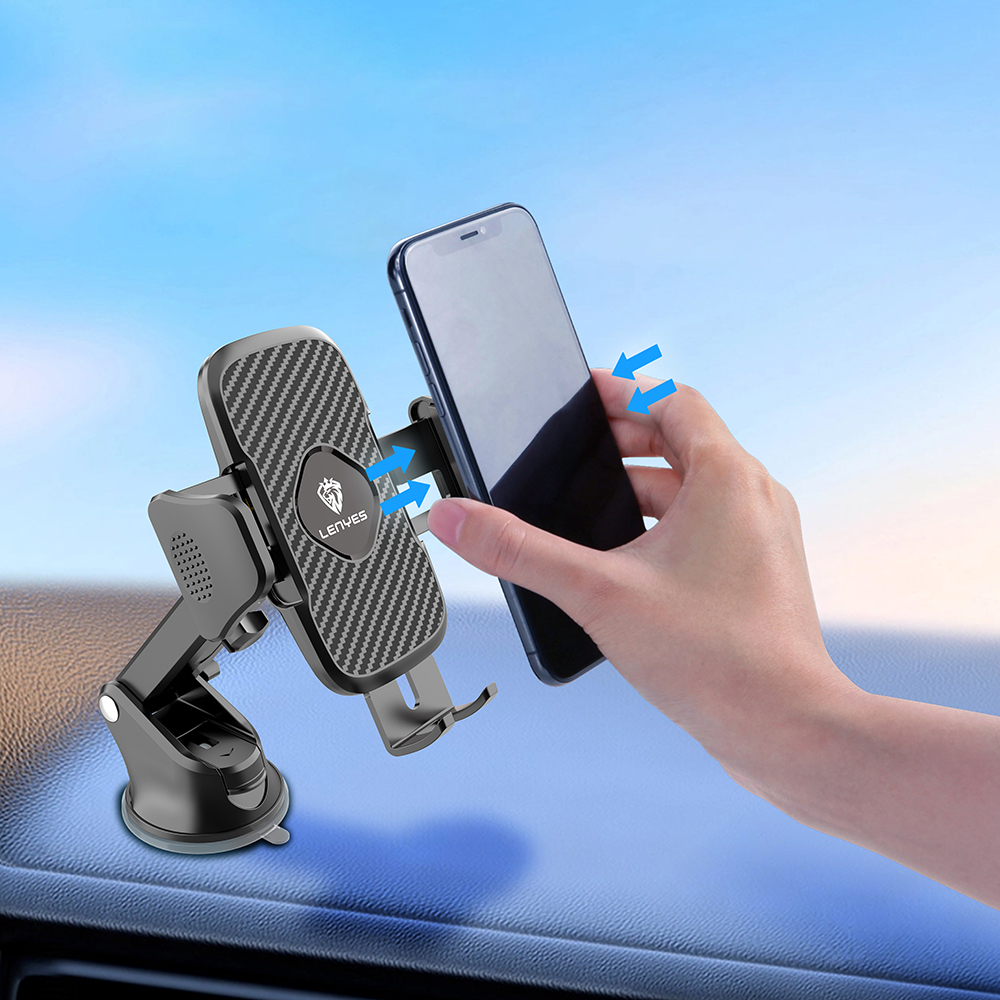 Lenyes CR121 Sarsıntı Önleyici 360° Derece Dönebilen Teleskopik Vantuzlu Tasarım Araç Telefon Tutucu - 9