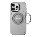 Apple iPhone 15 Pro Max Uyumlu Kılıf Magsafe Şarj Özellikli 360° Standlı Basit Mat Deri Desenli Youngkit Tech Leather Serisi Kapak - 2