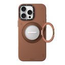 Apple iPhone 16 Pro Max Uyumlu Kılıf Magsafe Şarj Özellikli 360° Standlı Basit Mat Deri Desenli Youngkit Tech Leather Serisi Kapak - 3