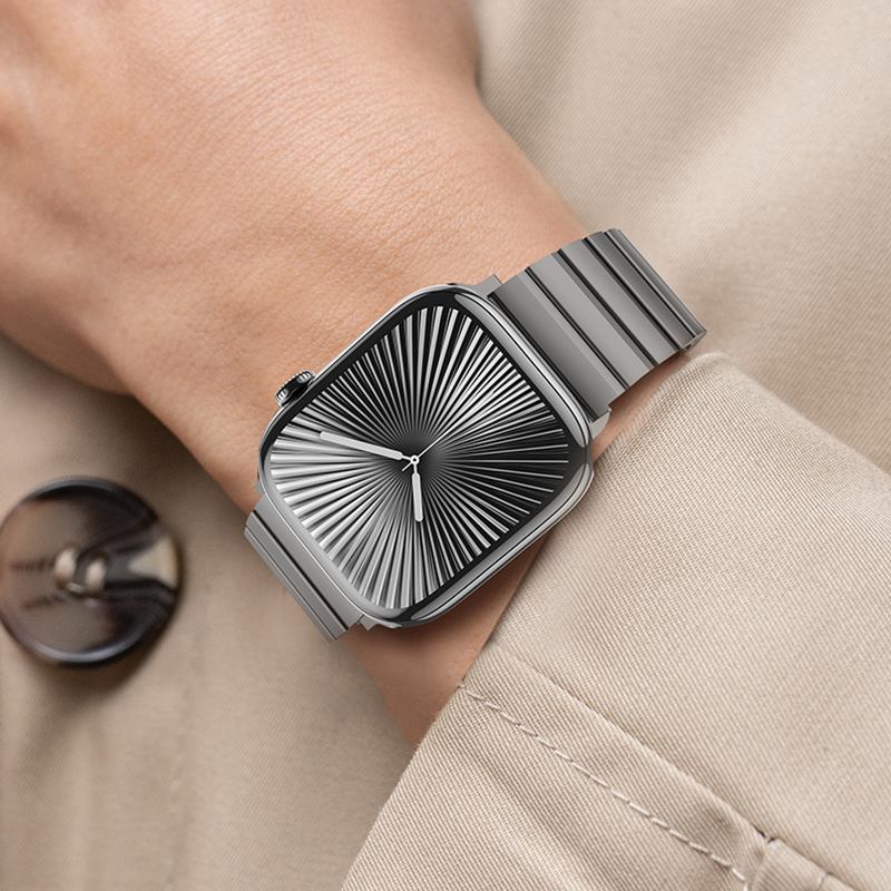 Apple Watch 7 45mm Uyumlu Benks Aero Titan Serisi Titanyum Metal Kordon - 8