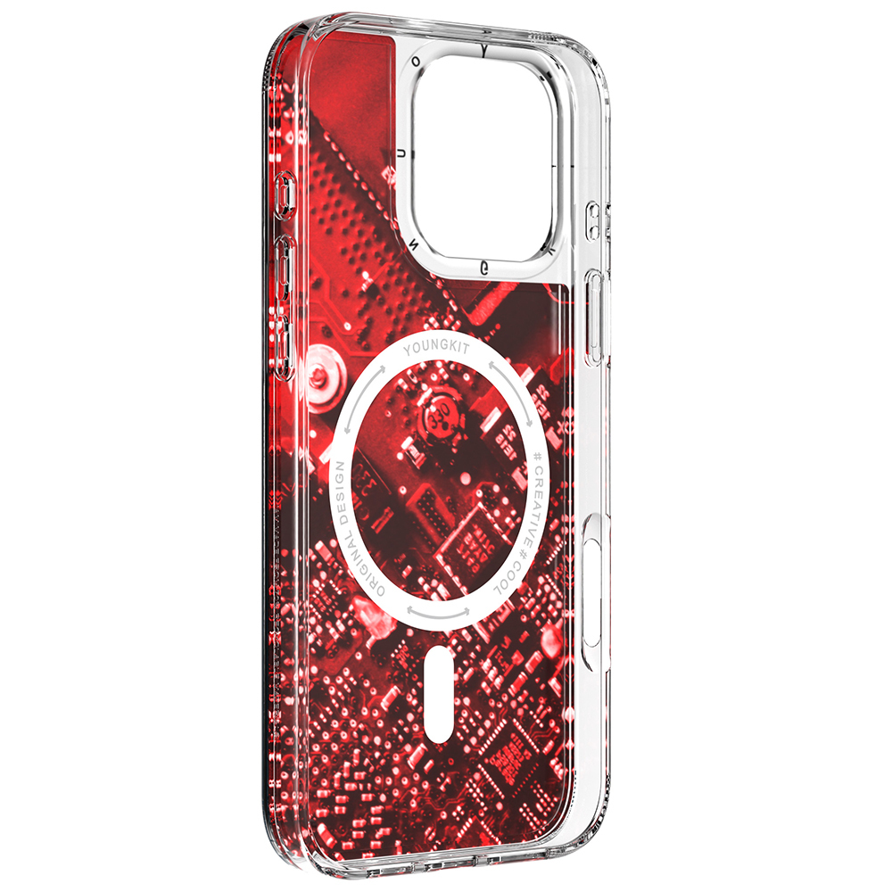 Apple iPhone 16 Pro Max Uyumlu Kılıf Magsafe Şarj Özellikli Airbagli Çift Katmanlı Youngkit Future Streamer Serisi Kapak - 4