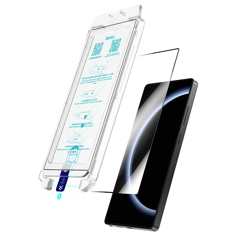 Samsung Galaxy S25 Uyumlu Ultra Benks Glass Warrior AR (Anti Reflective) Ekran Koruyucu + Kolay Uygulama Aparatlı - 3