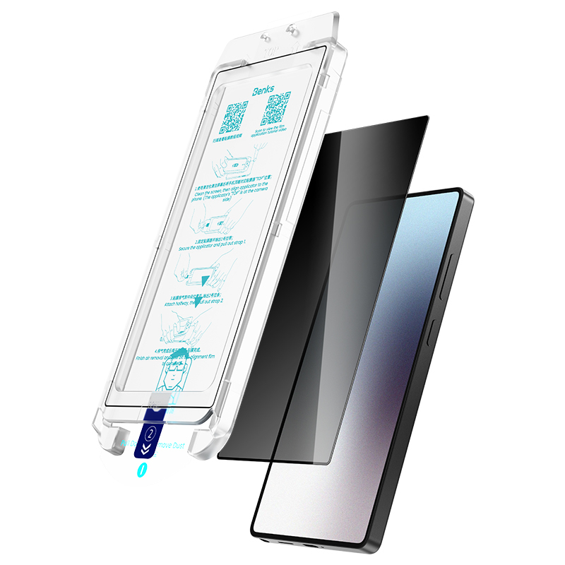 Samsung Galaxy S25 Uyumlu Ultra Benks Ultra Shield Privacy Ekran Koruyucu + Kolay Uygulama Aparatlı - 3
