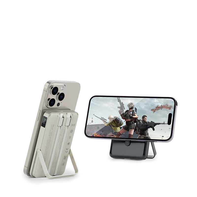 Recci RPB-W27 Galaxy Serisi Dijital LED Göstergeli Kablosuz Şarj Özellikli Type-C ve Lightning Kablolu Powerbank 20W 10.000mAh - 8