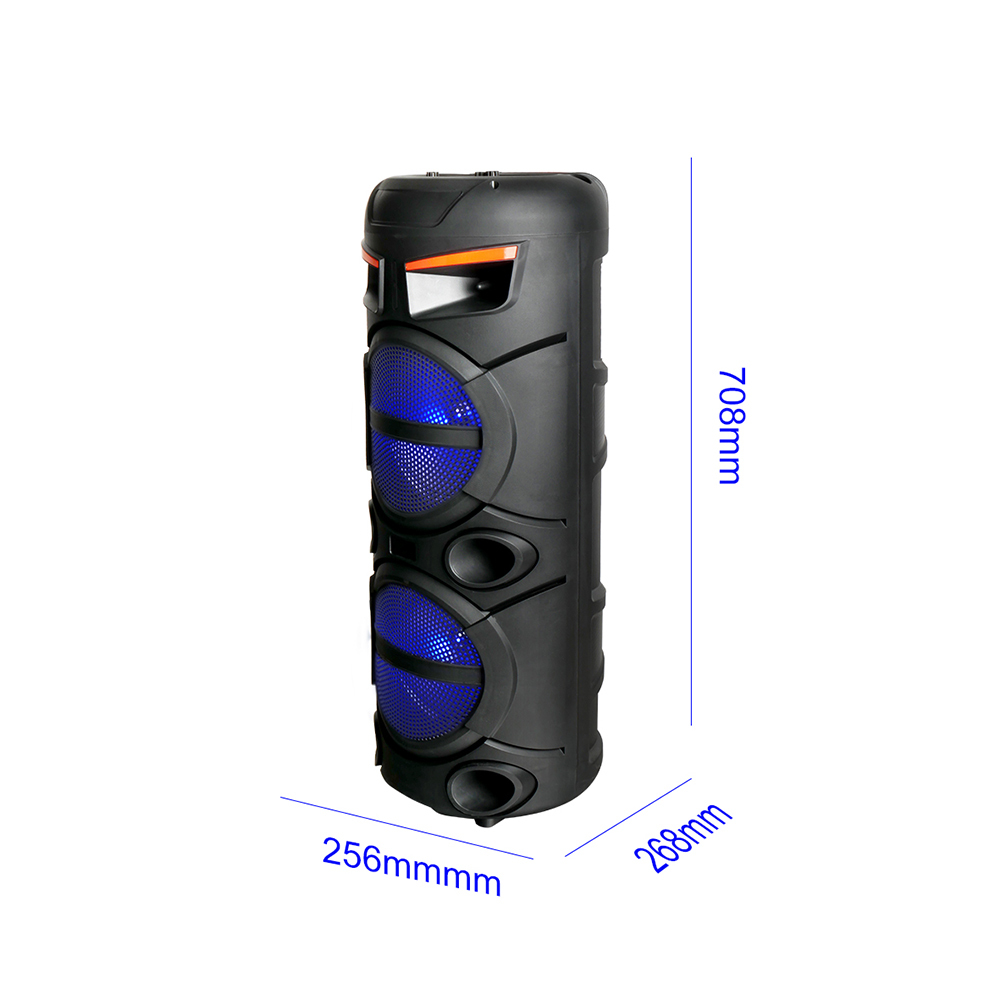 Zore GD-2809 Dijital LED Göstergeli FM Radyolu Mikrofonlu RGB TWS Çift 8 inç Stereo Bass Kablosuz Karaoke Hoparlör - 6