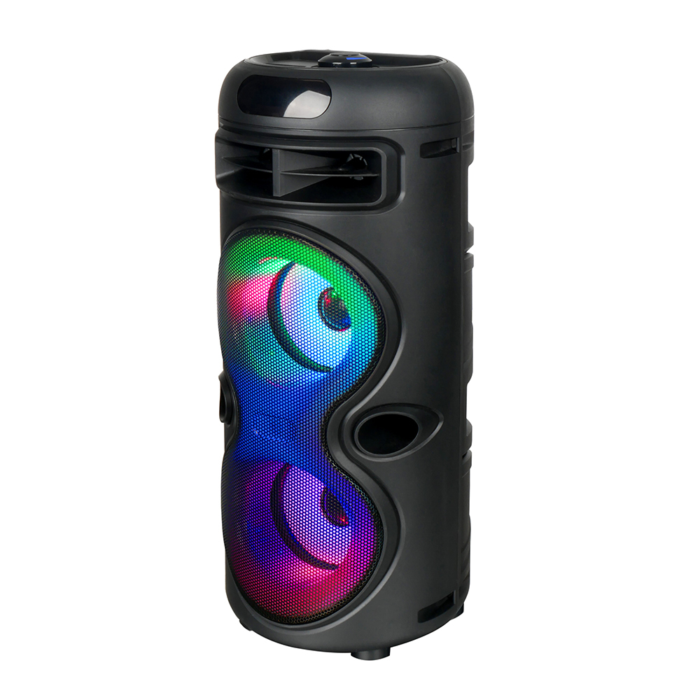 Zore GD-2402 Dijital LED Göstergeli FM Radyolu Mikrofonlu RGB TWS Çift 4 inç Stereo Bass Kablosuz Karaoke Hoparlör - 1