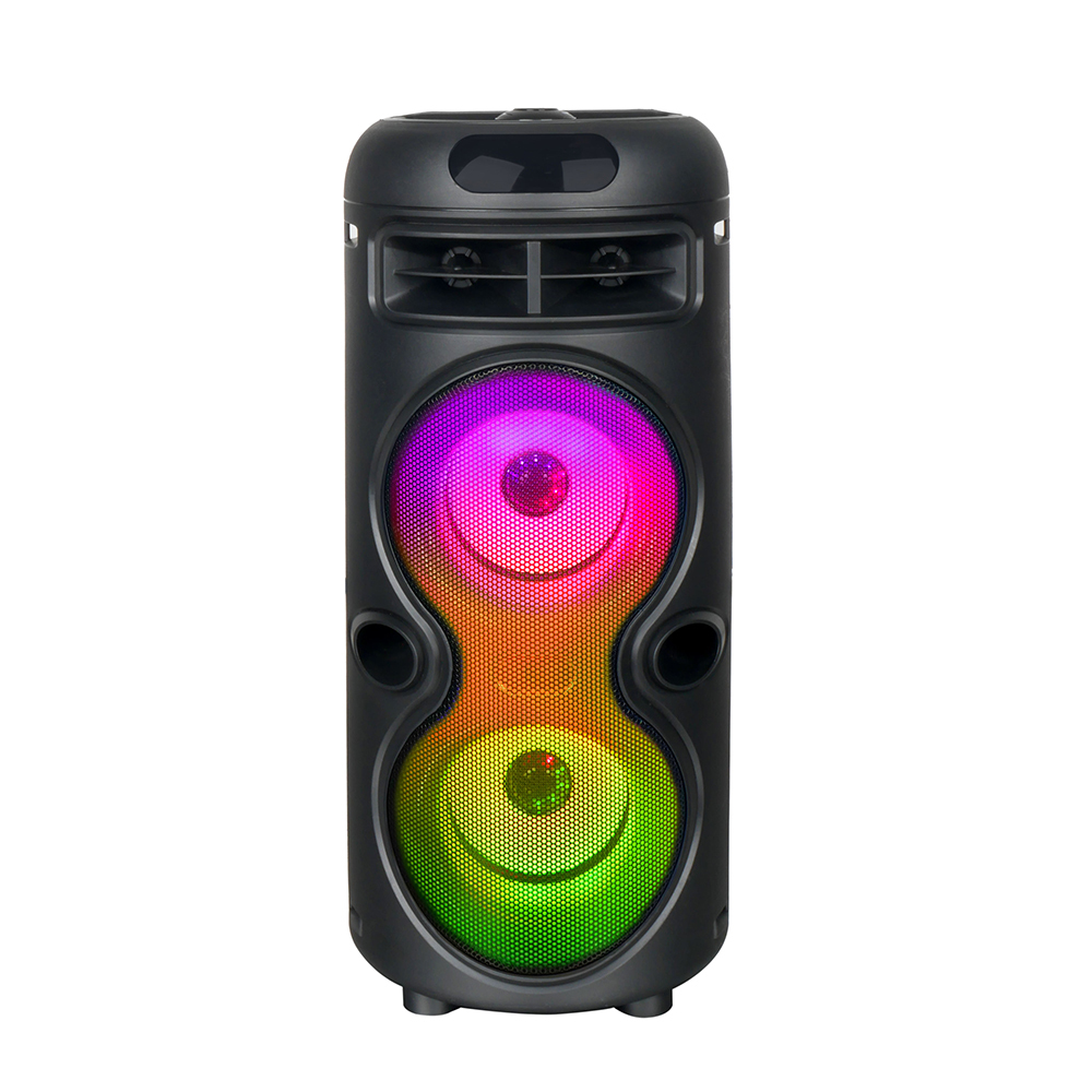 Zore GD-2402 Dijital LED Göstergeli FM Radyolu Mikrofonlu RGB TWS Çift 4 inç Stereo Bass Kablosuz Karaoke Hoparlör - 3