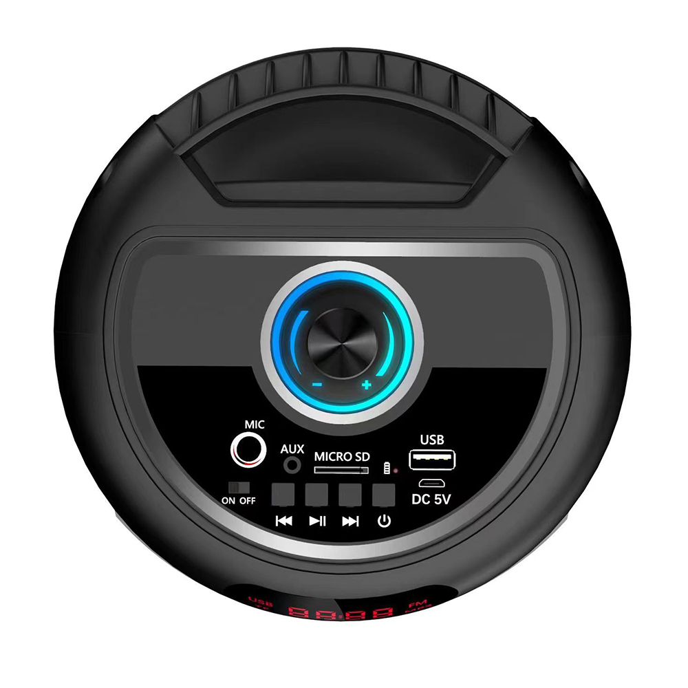 Zore GD-2402 Dijital LED Göstergeli FM Radyolu Mikrofonlu RGB TWS Çift 4 inç Stereo Bass Kablosuz Karaoke Hoparlör - 5