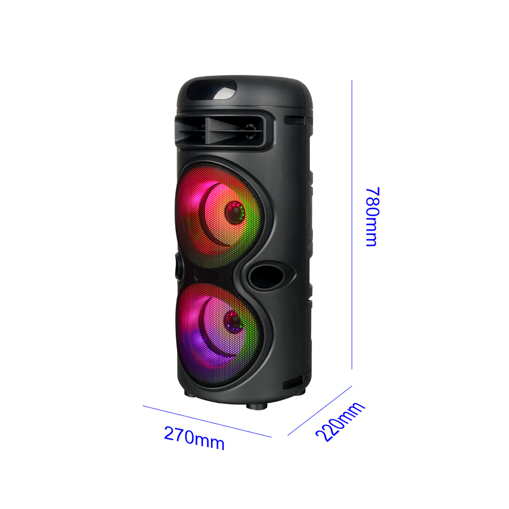 Zore GD-2402 Dijital LED Göstergeli FM Radyolu Mikrofonlu RGB TWS Çift 4 inç Stereo Bass Kablosuz Karaoke Hoparlör - 8