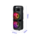 Zore GD-2402 Dijital LED Göstergeli FM Radyolu Mikrofonlu RGB TWS Çift 4 inç Stereo Bass Kablosuz Karaoke Hoparlör - 8