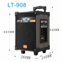 Zore LT-908 Dijital LED Göstergeli FM Radyolu Mikrofonlu TWS 8 inç Stereo Bass Kablosuz Karaoke Hoparlör - 7