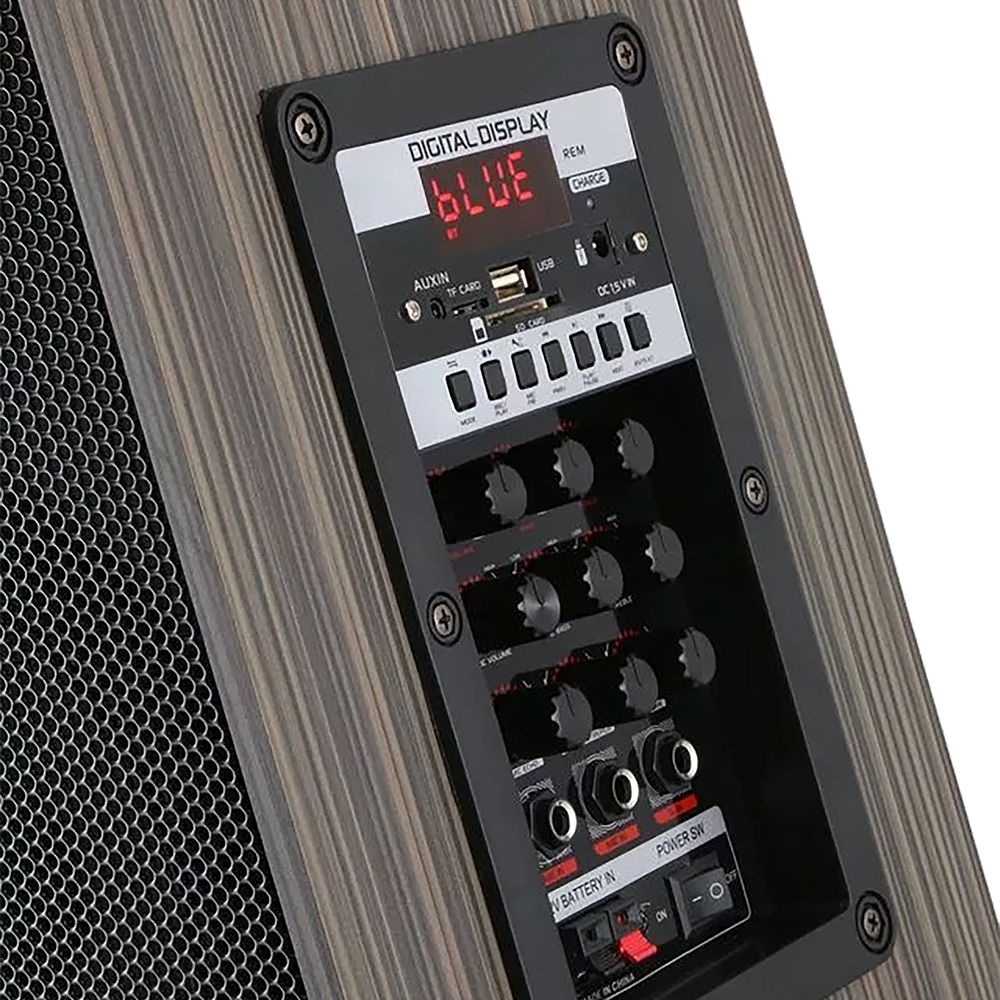 Zore LT-910 Dijital LED Göstergeli FM Radyolu Mikrofonlu Gitar Girişli TWS 10 inç Stereo Bass Kablosuz Karaoke Hoparlör - 7