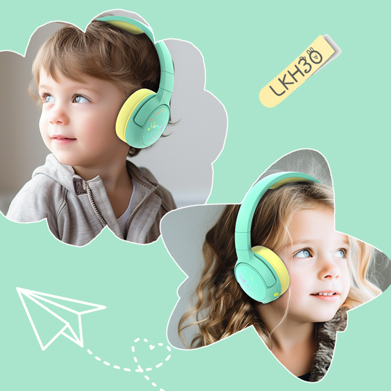 Lenyes LKH30 Ayarlanabilir Katlanabilir Çocuklara Özel Işık Efektli Kulak Üstü Kablolu ve Bluetooth Kulaklık v5.3 - 2
