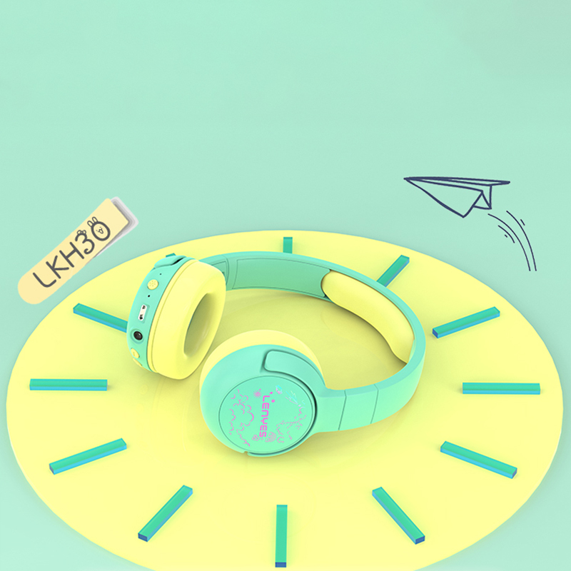 Lenyes LKH30 Ayarlanabilir Katlanabilir Çocuklara Özel Işık Efektli Kulak Üstü Kablolu ve Bluetooth Kulaklık v5.3 - 5