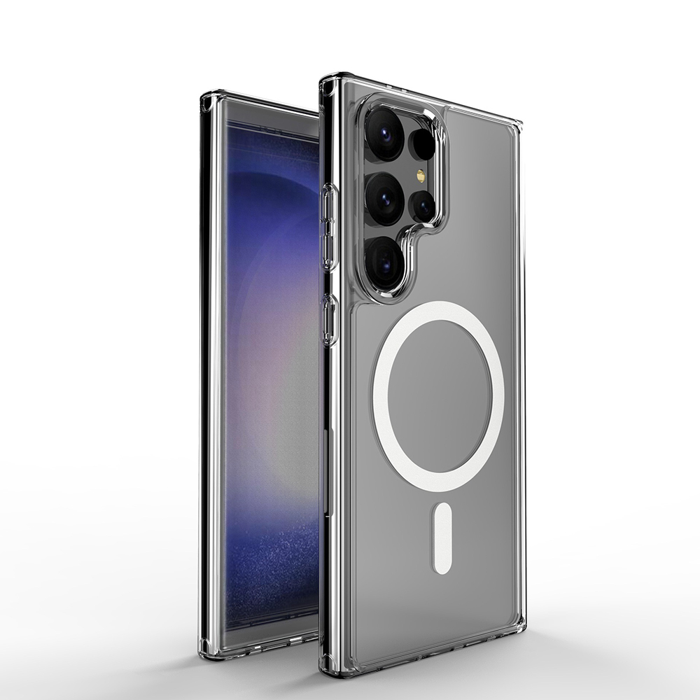 Samsung Galaxy S25 Uyumlu Ultra Kılıf Magsafe Şarj Özellikli Şeffaf Sert PC Zore Embos Kapak - 6