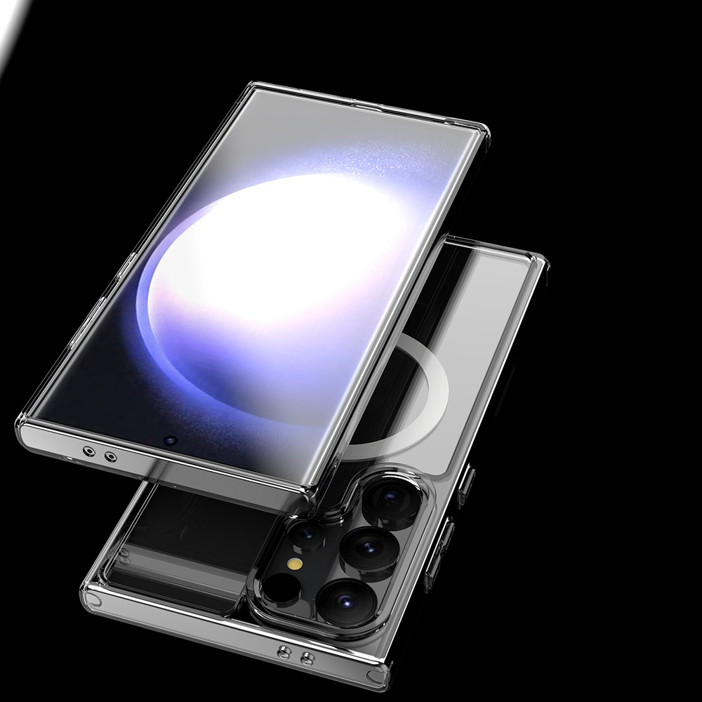 Samsung Galaxy S25 Uyumlu Ultra Kılıf Magsafe Şarj Özellikli Şeffaf Sert PC Zore Embos Kapak - 10