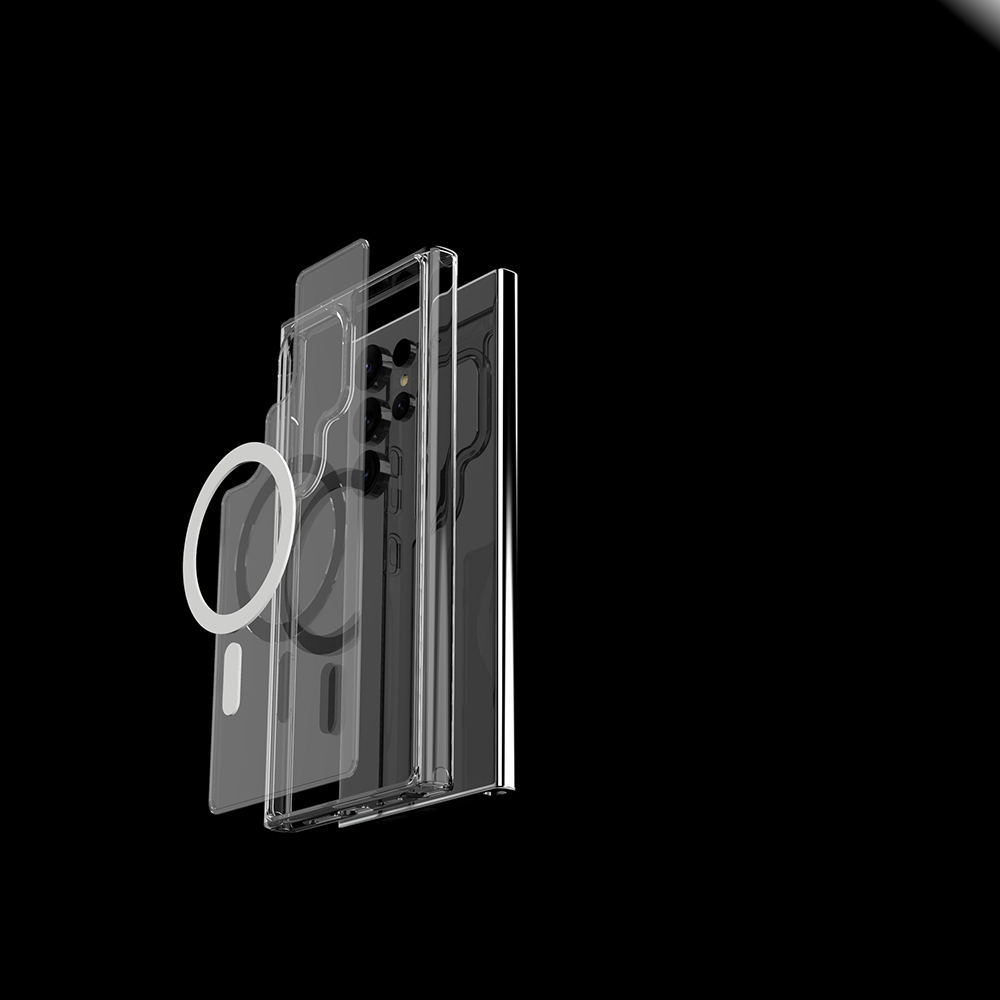 Samsung Galaxy S25 Uyumlu Ultra Kılıf Magsafe Şarj Özellikli Şeffaf Sert PC Zore Embos Kapak - 11