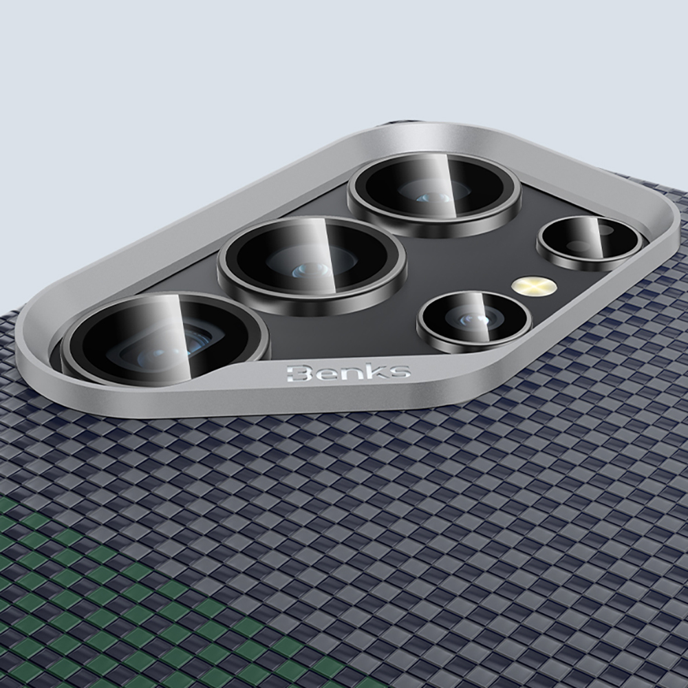 Samsung Galaxy S25 Uyumlu Ultra Kılıf Magsafe Şarj Özellikli Karbon Fiber Tasarımlı Benks Aurora ArmorAir Kevlar Kapak - 6