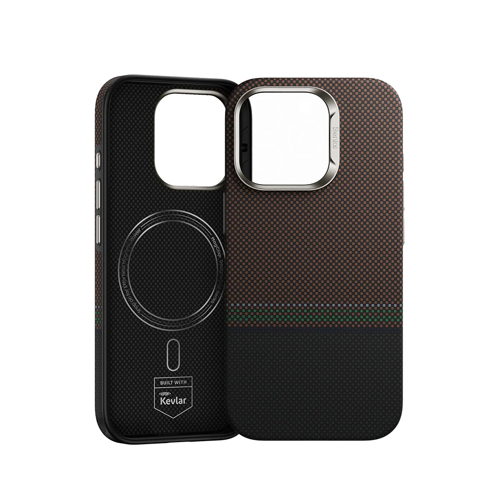 Apple iPhone 16 Pro Max Uyumlu Kılıf Magsafe Şarj Özellikli Karbon Fiber Tasarımlı Benks Prestige ArmorPro Kevlar Kapak - 1