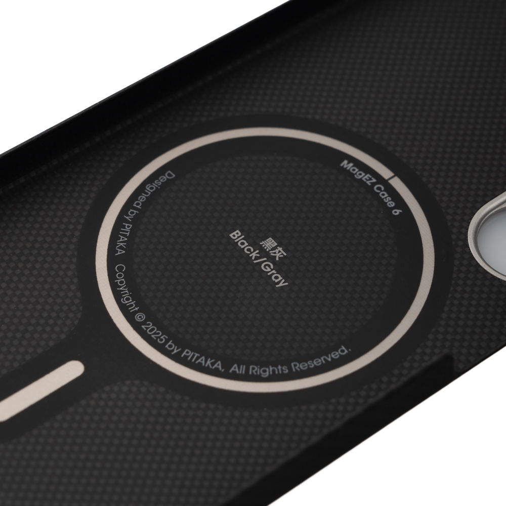 Samsung Galaxy S25 Uyumlu Plus Kılıf Magsafe Şarj Özellikli 600D Aramid Fiber Pitaka Ultra-Slim Classic Serisi Black-Grey Twill Kapak - 3