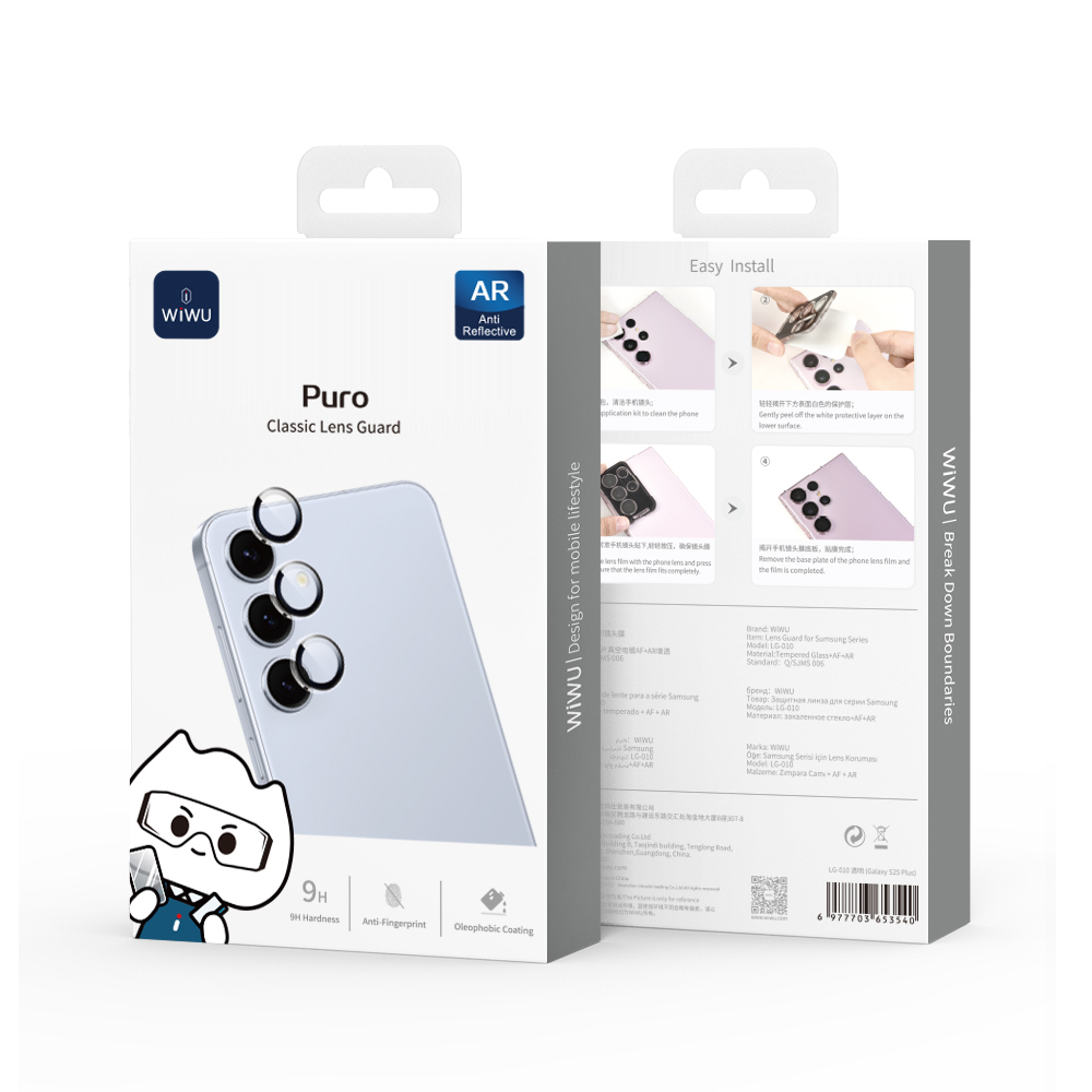Samsung Galaxy S25 Uyumlu Plus Wiwu LG-010 Lens Guard Oleofobik Anti Reflective Kamera Lens Koruyucu + Kolay Uygulama Aparatlı - 5