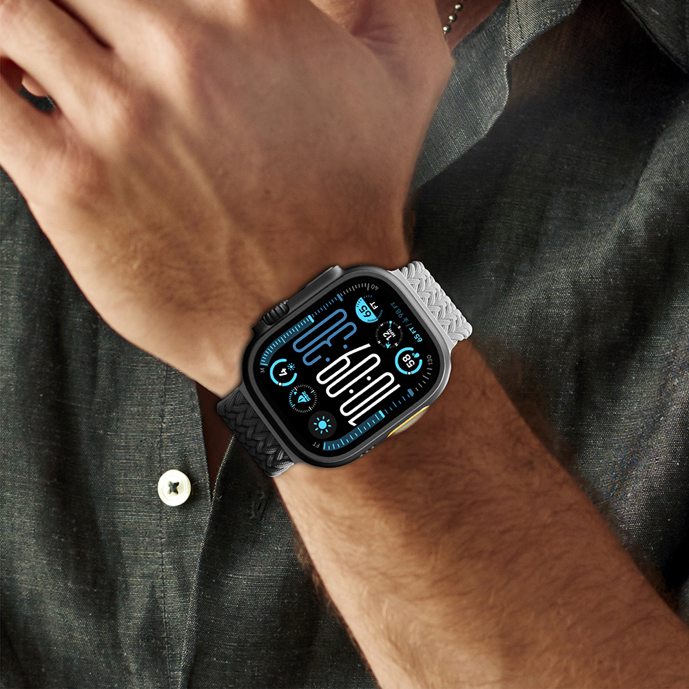 Apple Watch 10 46mm Amazingthing Glamour Blend Hasır Kordon - 16