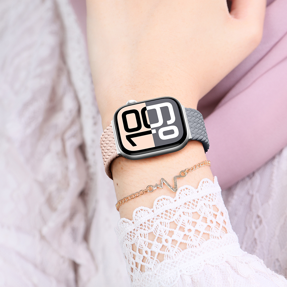 Apple Watch 10 46mm Amazingthing Glamour Blend Hasır Kordon - 24