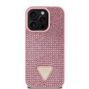 Apple iPhone 16 Pro Max Uyumlu Kılıf Guess Orjinal Lisanslı Taşlı Arka Yüzey Üçgen Logolu Kapak - 9