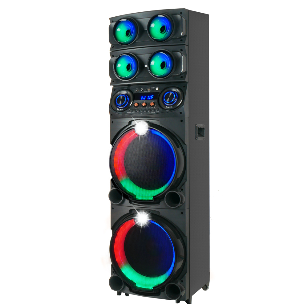 Zore GD-2126 Dijital LED Göstergeli FM Radyolu Mikrofonlu RGB TWS Çift 12 inç Stereo Bass Kablosuz Karaoke Hoparlör - 1
