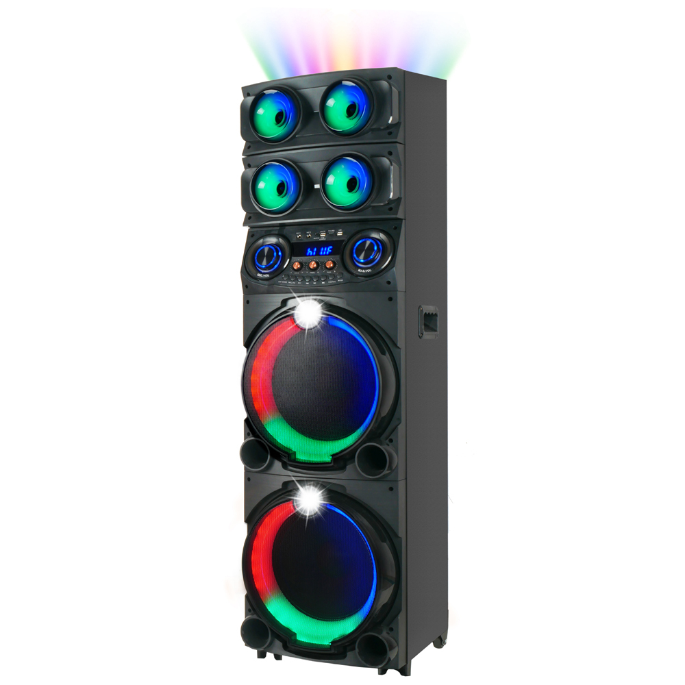 Zore GD-2126 Dijital LED Göstergeli FM Radyolu Mikrofonlu RGB TWS Çift 12 inç Stereo Bass Kablosuz Karaoke Hoparlör - 2