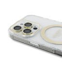 Apple iPhone 16 Pro Max Uyumlu Guess Orjinal Lisanslı 3'lü Aksesuar Seti IML Baskılı Simli Glitter Kılıf + Ekran Koruyucu + Lens Koruyucu - 3