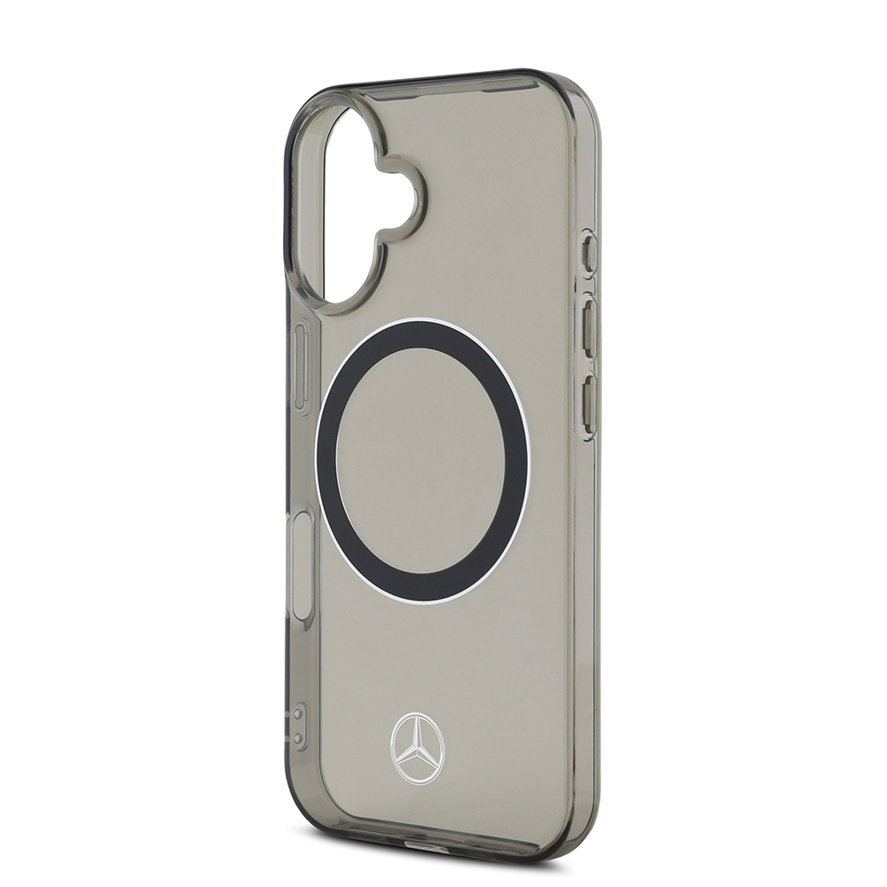 Apple iPhone 16 Uyumlu Kılıf Mercedes Benz Orjinal Lisanslı Magsafe Şarj Özellikli Saydam Yüzey Silver Ring Kapak - 5