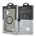 Apple iPhone 16 Uyumlu Kılıf Mercedes Benz Orjinal Lisanslı Magsafe Şarj Özellikli Saydam Yüzey Silver Ring Kapak - 7