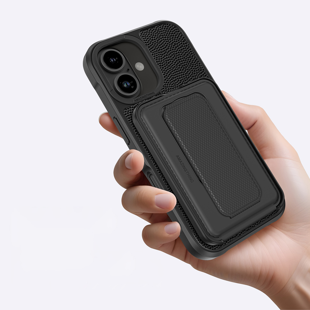 Apple iPhone 16 Uyumlu Kılıf Magsafe Şarj Özellikli Standlı Kartlıklı Set Amazingthing Glamour Luxe Serisi Kapak - 3