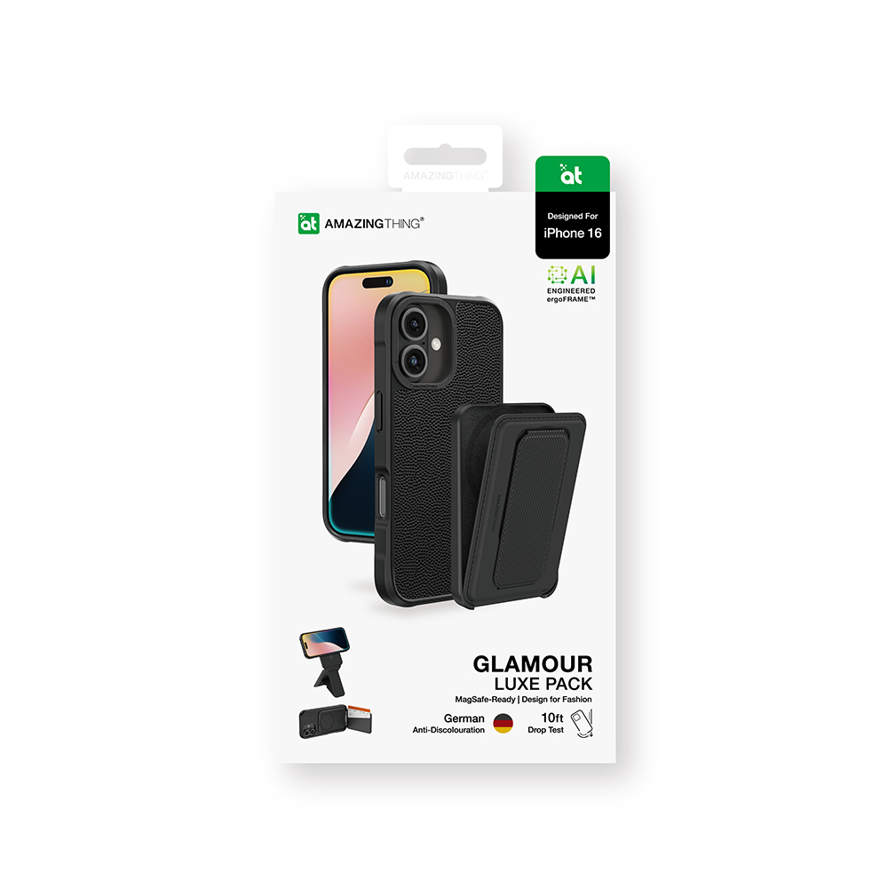 Apple iPhone 16 Uyumlu Kılıf Magsafe Şarj Özellikli Standlı Kartlıklı Set Amazingthing Glamour Luxe Serisi Kapak - 13