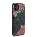Apple iPhone 11 Uyumlu Kılıf Guess Orjinal Lisanslı Magsafe Uyumlu Gül Baskılı 4G Desenli Yazı Logolu Kapak - 10