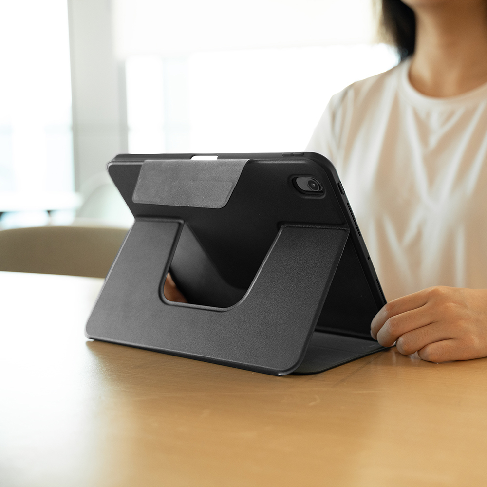 Apple iPad Air 11 2024 Uyumlu Raptic Spin Detachable Folio PU Ayrılabilir Kalem Bölmeli Standlı Kılıf - 1