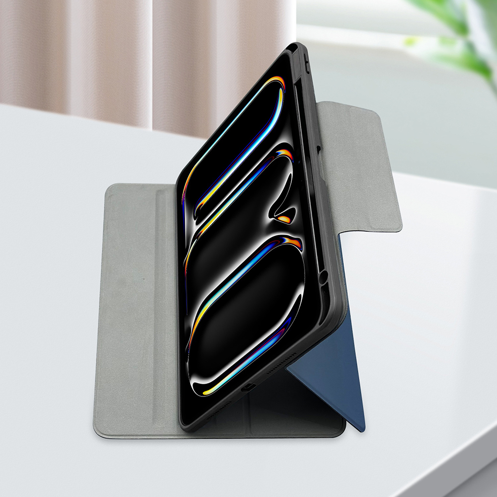 Apple iPad Air 11 2024 Uyumlu Raptic Spin Detachable Folio PU Ayrılabilir Kalem Bölmeli Standlı Kılıf - 17