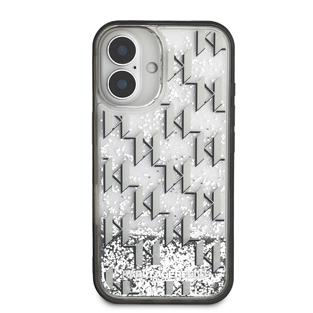 Apple iPhone 16 Uyumlu Kılıf Karl Lagerfeld Orjinal Lisanslı Simli KL Yazılı Monogram Gradient Kapak - 2