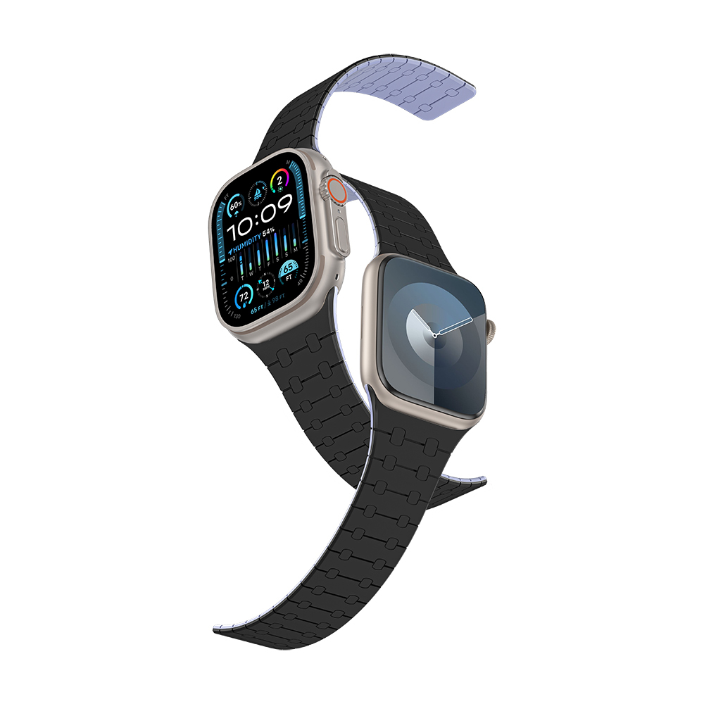 Apple Watch 7 45mm Uyumlu Amazingthing Smoothie Sport Magnetik Tak Çıkar Silikon Strap Kayış - 4