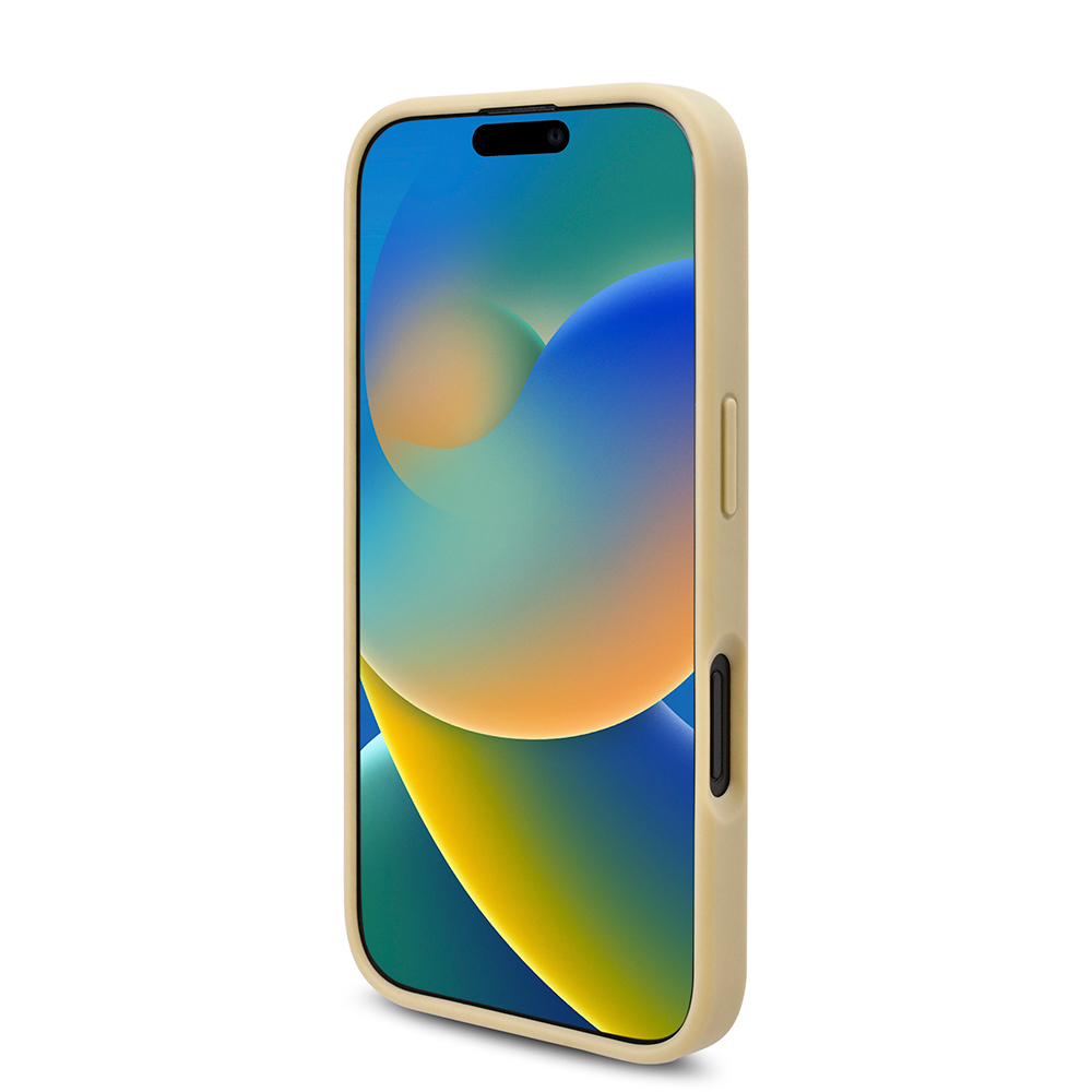 Apple iPhone 16 Uyumlu Kılıf Guess Orjinal Lisanslı Taşlı Arka Yüzey Üçgen Logolu Kapak - 4