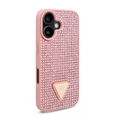 Apple iPhone 16 Uyumlu Kılıf Guess Orjinal Lisanslı Taşlı Arka Yüzey Üçgen Logolu Kapak - 17