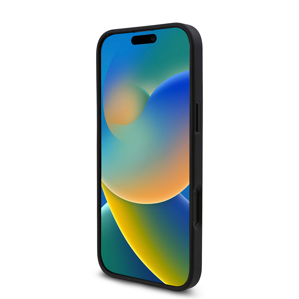 Apple iPhone 16 Uyumlu Kılıf Guess Orjinal Lisanslı Taşlı Arka Yüzey Üçgen Logolu Kapak - 25